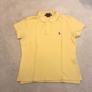 Yellow slim fitting polo T-shirt